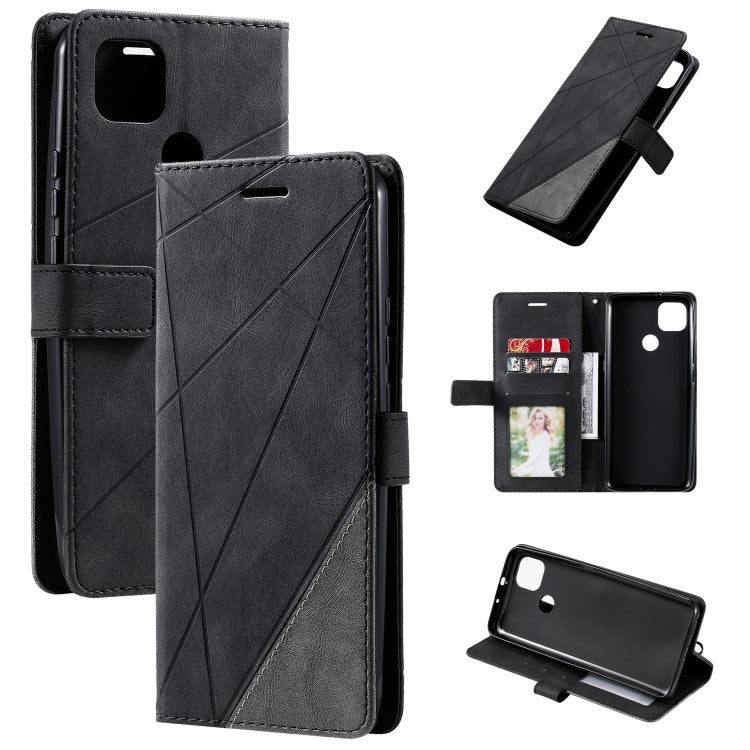 For Motorola Moto G9 Power Skin Feel Splicing Horizontal Flip Leather Case with Holder & Card Slots & Wallet & Photo Frame