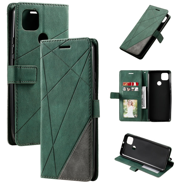 For Motorola Moto G9 Power Skin Feel Splicing Horizontal Flip Leather Case with Holder & Card Slots & Wallet & Photo Frame