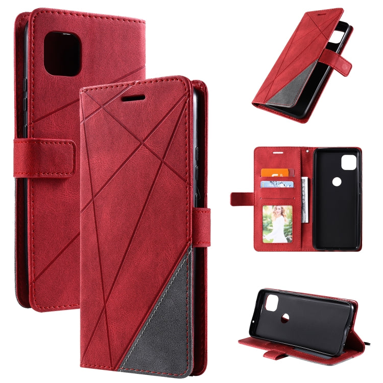 For Motorola Moto G 5G Skin Feel Splicing Horizontal Flip Leather Case with Holder & Card Slots & Wallet & Photo Frame
