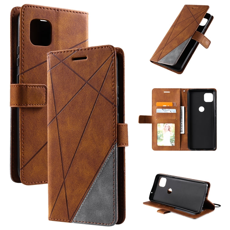 For Motorola Moto G 5G Skin Feel Splicing Horizontal Flip Leather Case with Holder & Card Slots & Wallet & Photo Frame