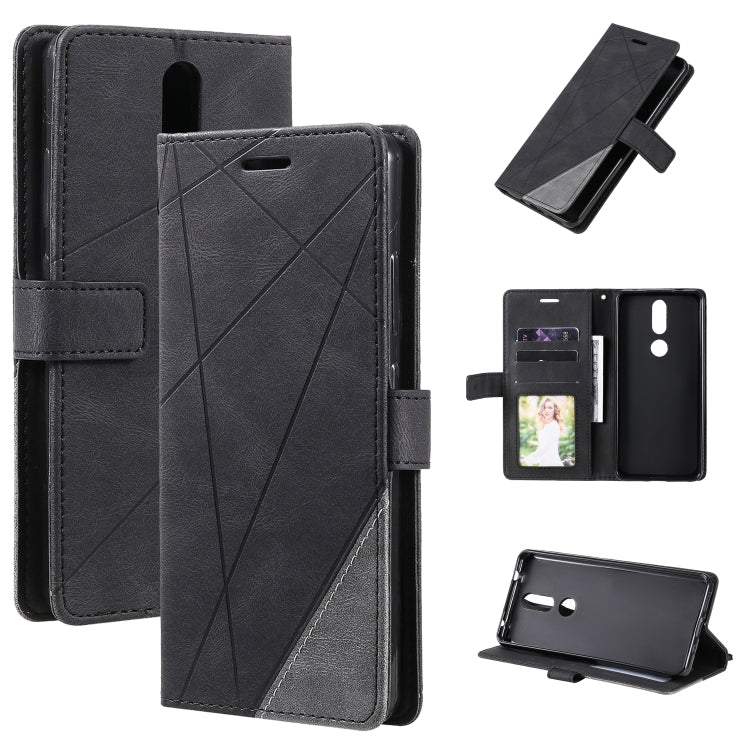 For Nokia 2.4 Skin Feel Splicing Horizontal Flip Leather Case with Holder & Card Slots & Wallet & Photo Frame