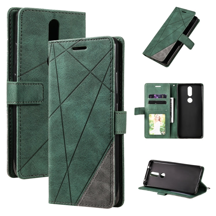 For Nokia 2.4 Skin Feel Splicing Horizontal Flip Leather Case with Holder & Card Slots & Wallet & Photo Frame