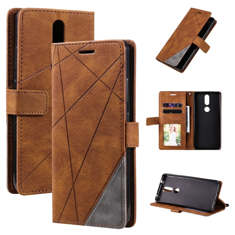 For Nokia 2.4 Skin Feel Splicing Horizontal Flip Leather Case with Holder & Card Slots & Wallet & Photo Frame