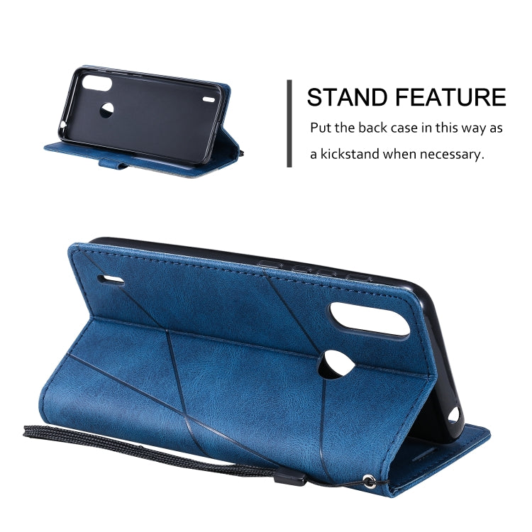 For Motorola Moto E7 Power Skin Feel Splicing Horizontal Flip Leather Case with Holder & Card Slots & Wallet & Photo Frame