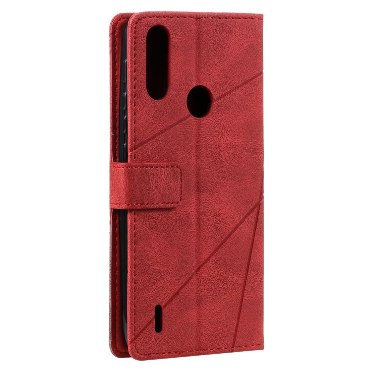 For Motorola Moto E7 Power Skin Feel Splicing Horizontal Flip Leather Case with Holder & Card Slots & Wallet & Photo Frame
