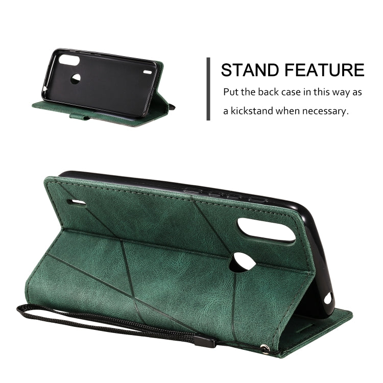 For Motorola Moto E7 Power Skin Feel Splicing Horizontal Flip Leather Case with Holder & Card Slots & Wallet & Photo Frame