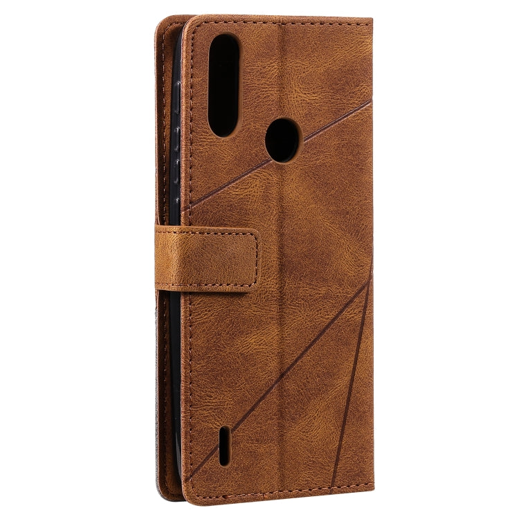 For Motorola Moto E7 Power Skin Feel Splicing Horizontal Flip Leather Case with Holder & Card Slots & Wallet & Photo Frame