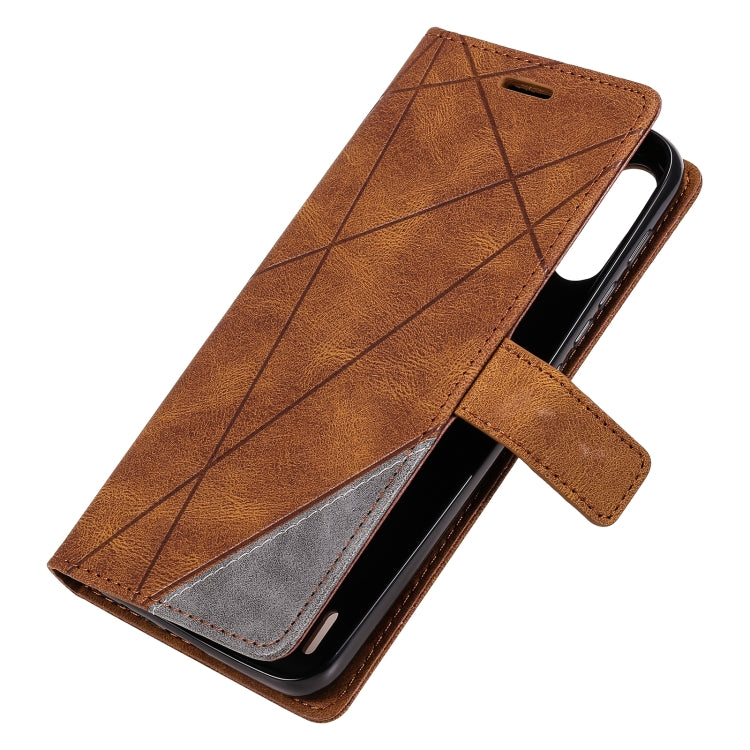 For Motorola Moto E7 Power Skin Feel Splicing Horizontal Flip Leather Case with Holder & Card Slots & Wallet & Photo Frame