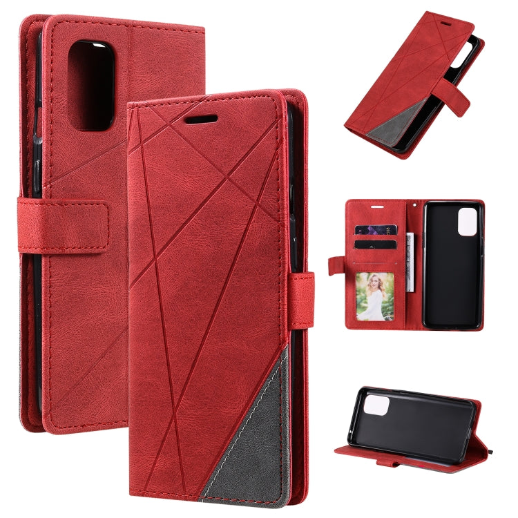 For OnePlus 8T Skin Feel Splicing Horizontal Flip Leather Case with Holder & Card Slots & Wallet & Photo Frame