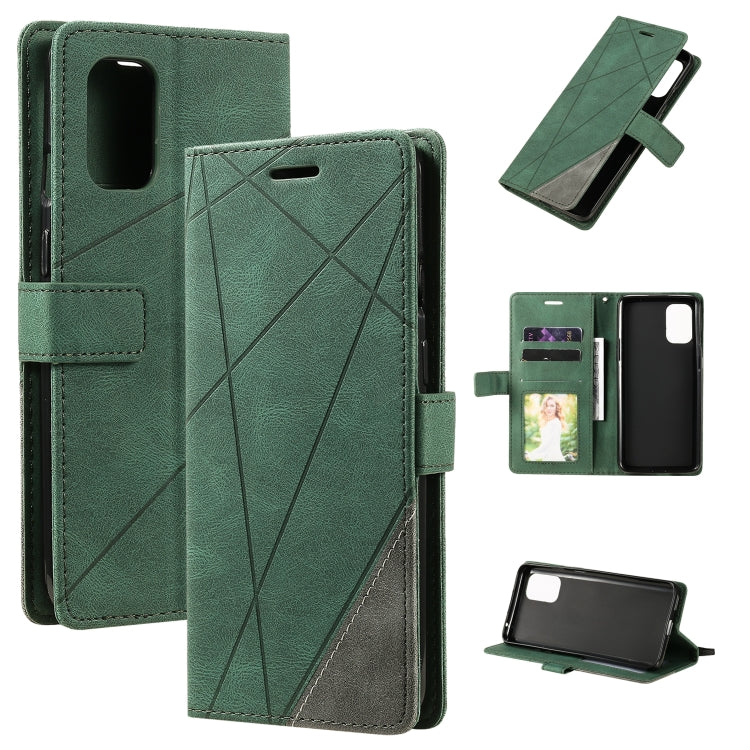 For OnePlus 8T Skin Feel Splicing Horizontal Flip Leather Case with Holder & Card Slots & Wallet & Photo Frame