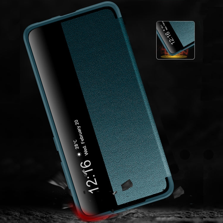 For Samsung Galaxy S21 FE Magnetic Side Window View Shockproof Horizontal Flip Leather Case