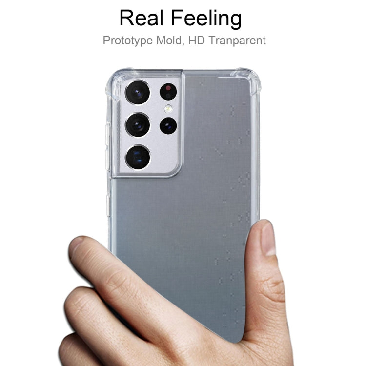 For Samsung Galaxy S21 Ultra 5G Four-Corner Shockproof Ultra-thin TPU Case(Transparent)