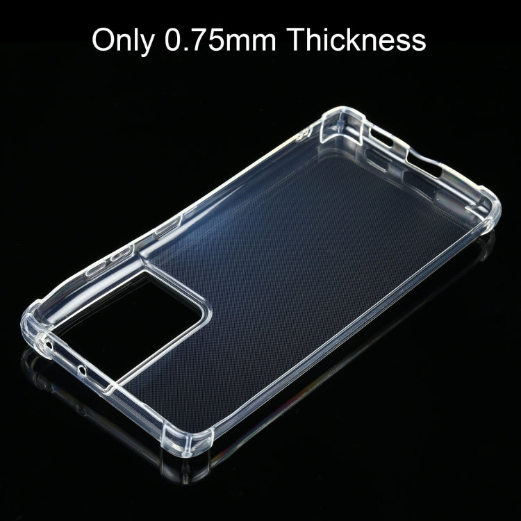 For Samsung Galaxy S21 Ultra 5G Four-Corner Shockproof Ultra-thin TPU Case(Transparent)