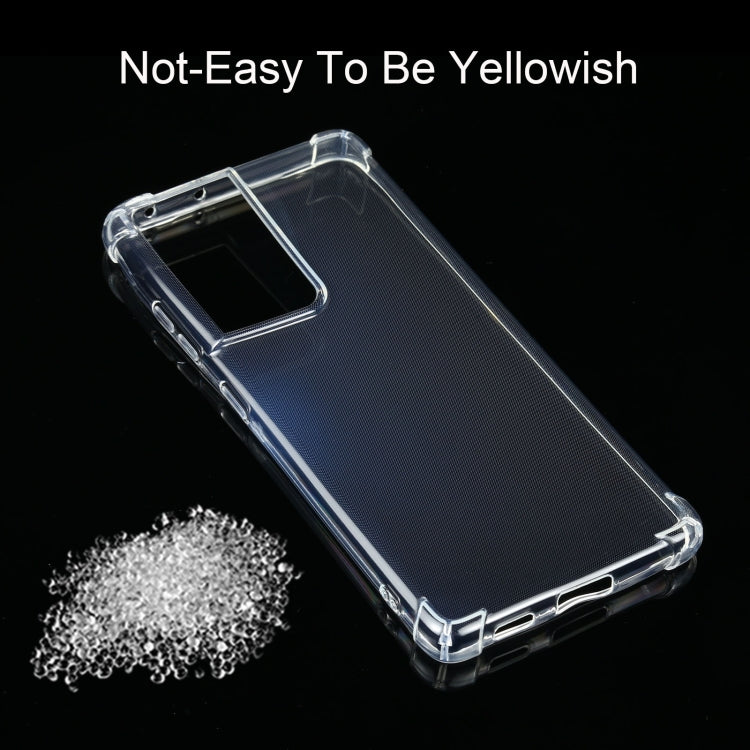 For Samsung Galaxy S21 Ultra 5G Four-Corner Shockproof Ultra-thin TPU Case(Transparent)