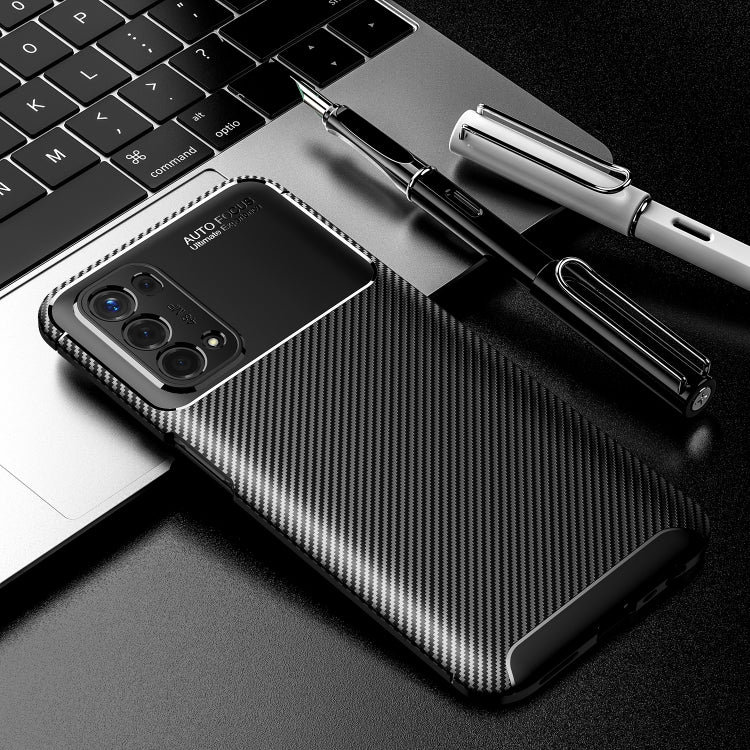 For OPPO A74 5G Carbon Fiber Texture Shockproof TPU Case