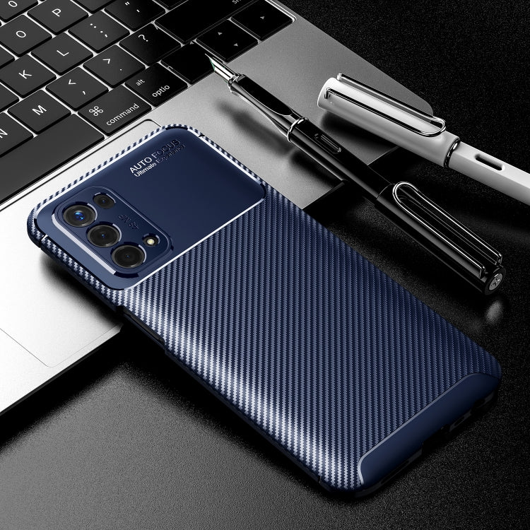 For OPPO A74 5G Carbon Fiber Texture Shockproof TPU Case