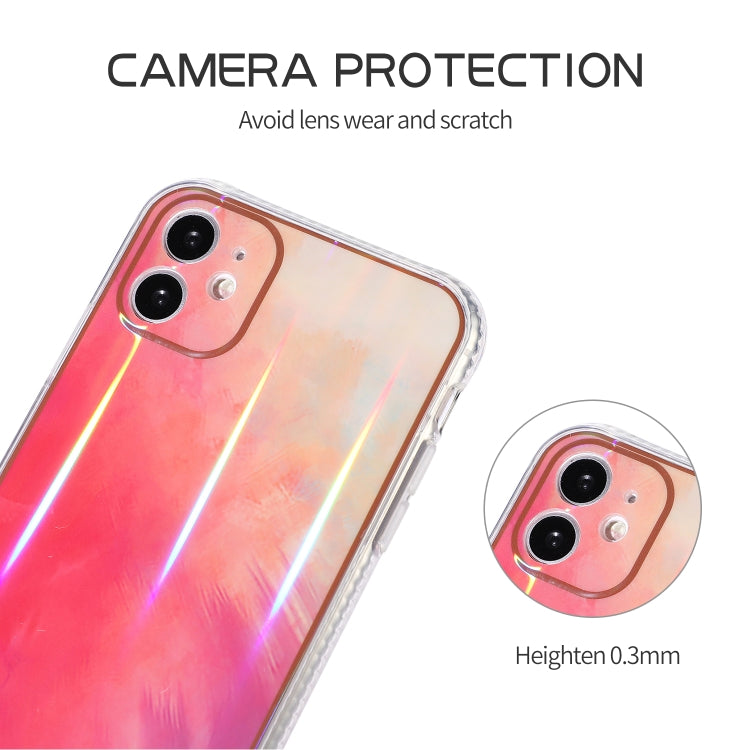 For iPhone 11 IMD Rendering Watercolor Aurora Pattern Shockproof TPU + PC Protective Case