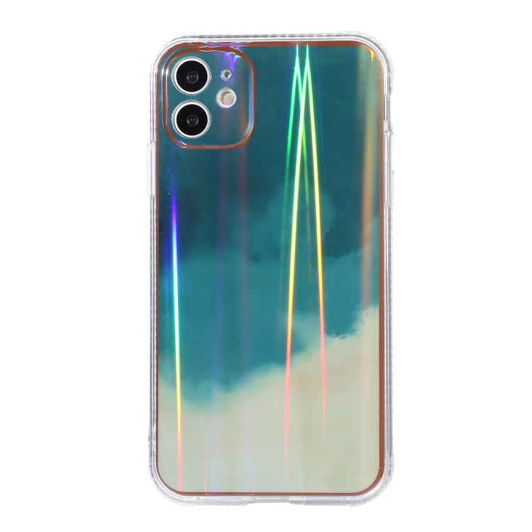 For iPhone 11 IMD Rendering Watercolor Aurora Pattern Shockproof TPU + PC Protective Case