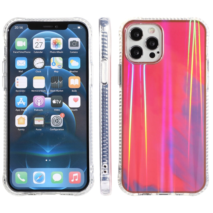 For iPhone 12 / 12 Pro IMD Rendering Watercolor Aurora Pattern Shockproof TPU + PC Protective Case