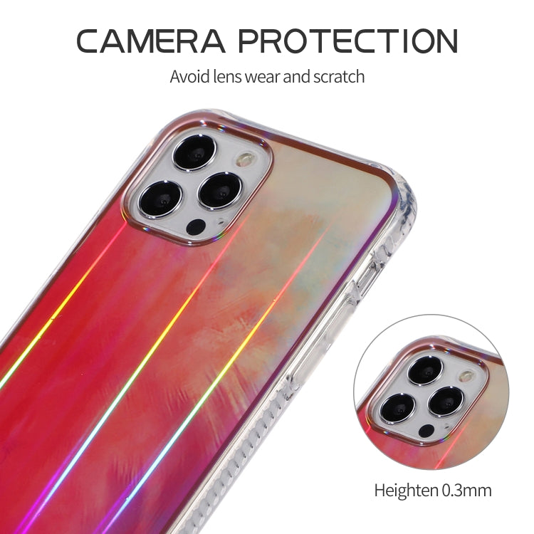 For iPhone 12 / 12 Pro IMD Rendering Watercolor Aurora Pattern Shockproof TPU + PC Protective Case