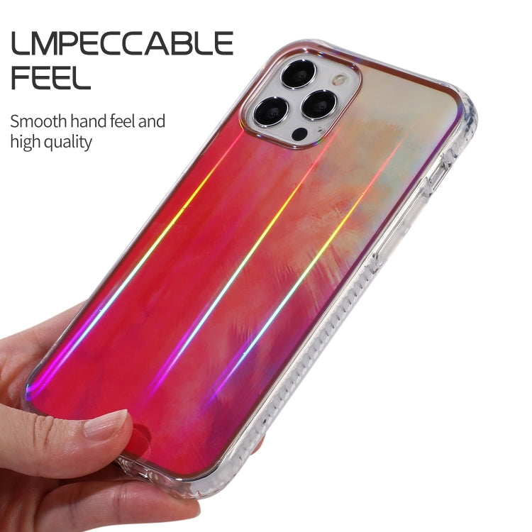 For iPhone 12 / 12 Pro IMD Rendering Watercolor Aurora Pattern Shockproof TPU + PC Protective Case