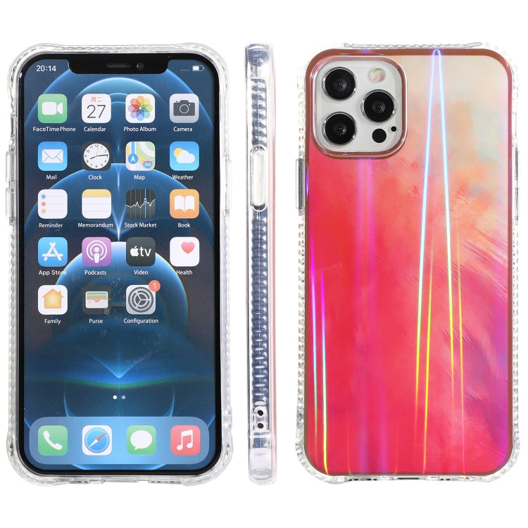 For iPhone 12 / 12 Pro IMD Rendering Watercolor Aurora Pattern Shockproof TPU + PC Protective Case