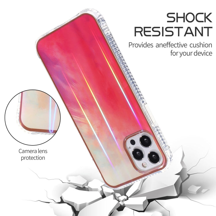 For iPhone 12 / 12 Pro IMD Rendering Watercolor Aurora Pattern Shockproof TPU + PC Protective Case
