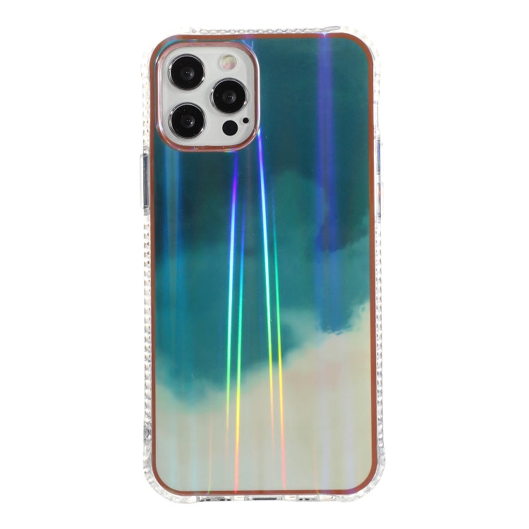For iPhone 12 Pro Max IMD Rendering Watercolor Aurora Pattern Shockproof TPU + PC Protective Case