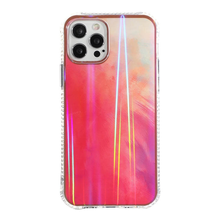 For iPhone 12 Pro Max IMD Rendering Watercolor Aurora Pattern Shockproof TPU + PC Protective Case