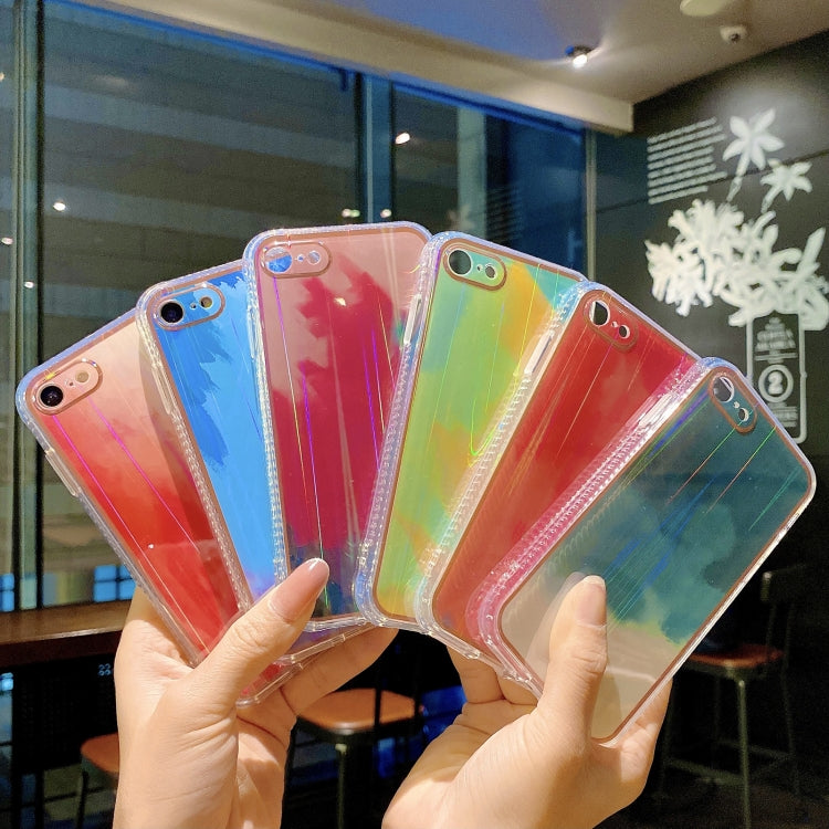 For iPhone SE 2022 / SE 2020 / 8 / 7 IMD Rendering Watercolor Aurora Pattern Shockproof TPU + PC Protective Case
