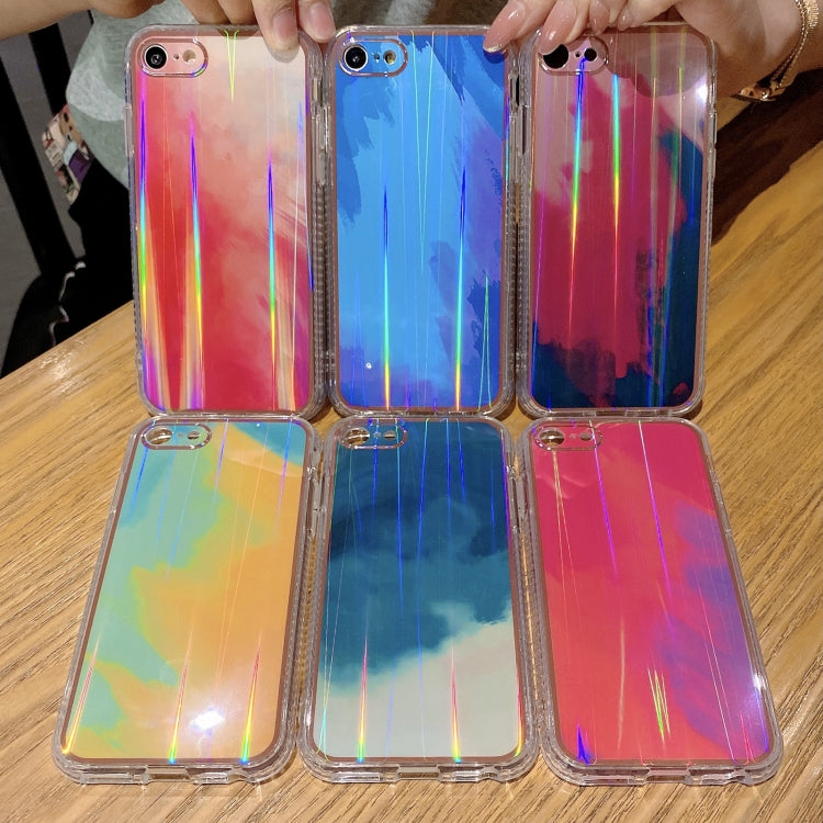 For iPhone SE 2022 / SE 2020 / 8 / 7 IMD Rendering Watercolor Aurora Pattern Shockproof TPU + PC Protective Case