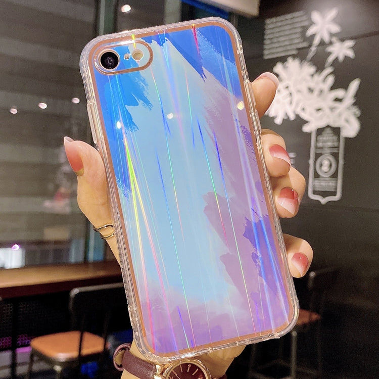 For iPhone SE 2022 / SE 2020 / 8 / 7 IMD Rendering Watercolor Aurora Pattern Shockproof TPU + PC Protective Case