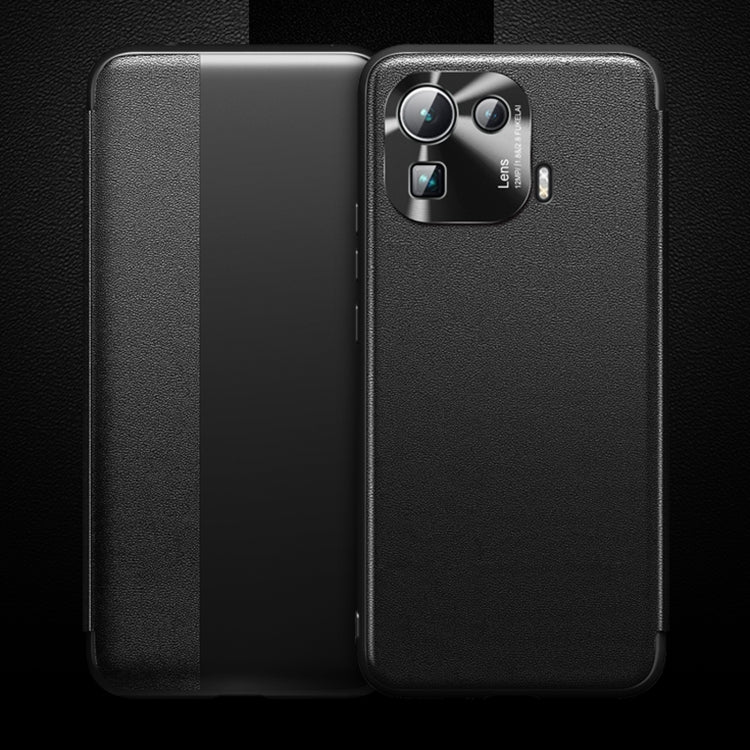 For Xiaomi Mi 11 Pro Magnetic Side Window View Shockproof Horizontal Flip Leather Case