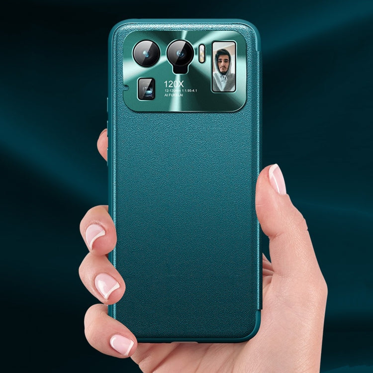For Xiaomi Mi 11 Pro Magnetic Side Window View Shockproof Horizontal Flip Leather Case
