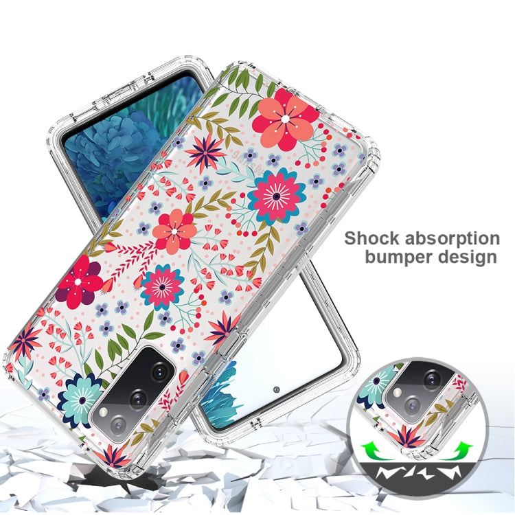 For Samsung Galaxy S20 FE 2 in 1 High Transparent Painted Shockproof PC + TPU Protective Case