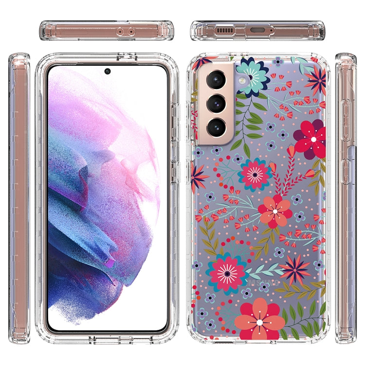 For Samsung Galaxy S21 5G 2 in 1 High Transparent Painted Shockproof PC + TPU Protective Case
