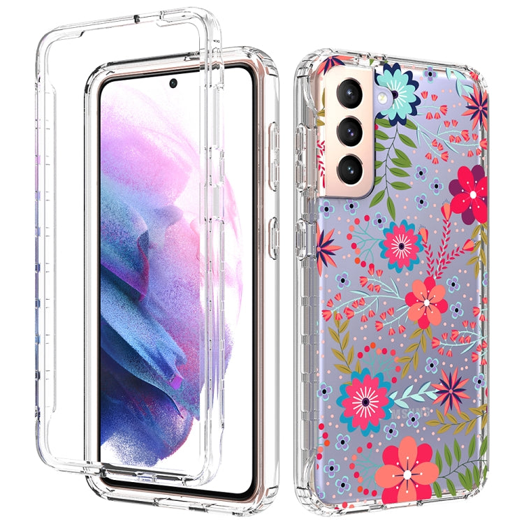 For Samsung Galaxy S21 5G 2 in 1 High Transparent Painted Shockproof PC + TPU Protective Case