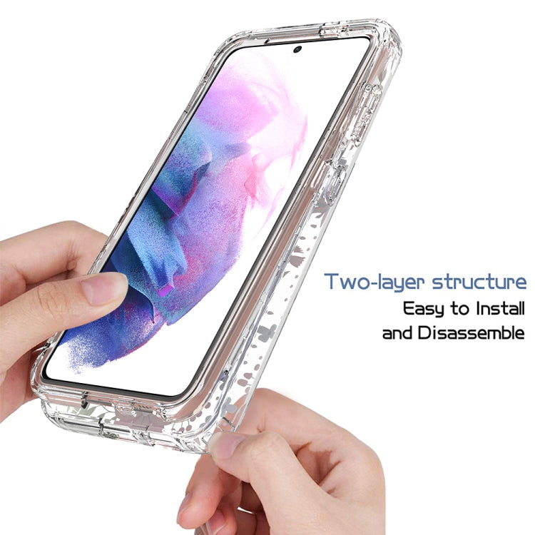 For Samsung Galaxy S21 5G 2 in 1 High Transparent Painted Shockproof PC + TPU Protective Case