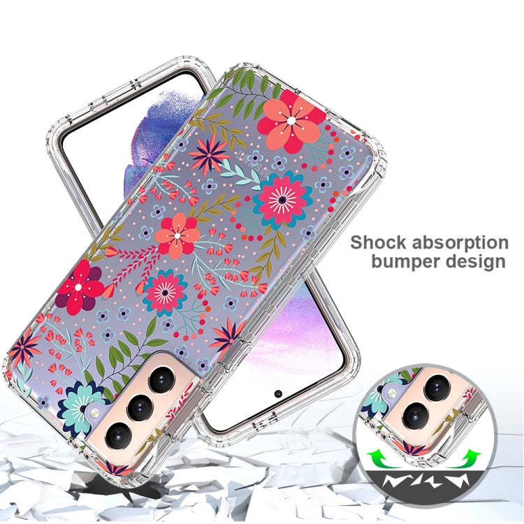 For Samsung Galaxy S21 5G 2 in 1 High Transparent Painted Shockproof PC + TPU Protective Case