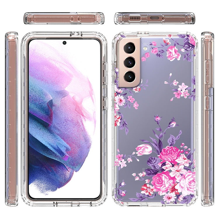 For Samsung Galaxy S21 5G 2 in 1 High Transparent Painted Shockproof PC + TPU Protective Case
