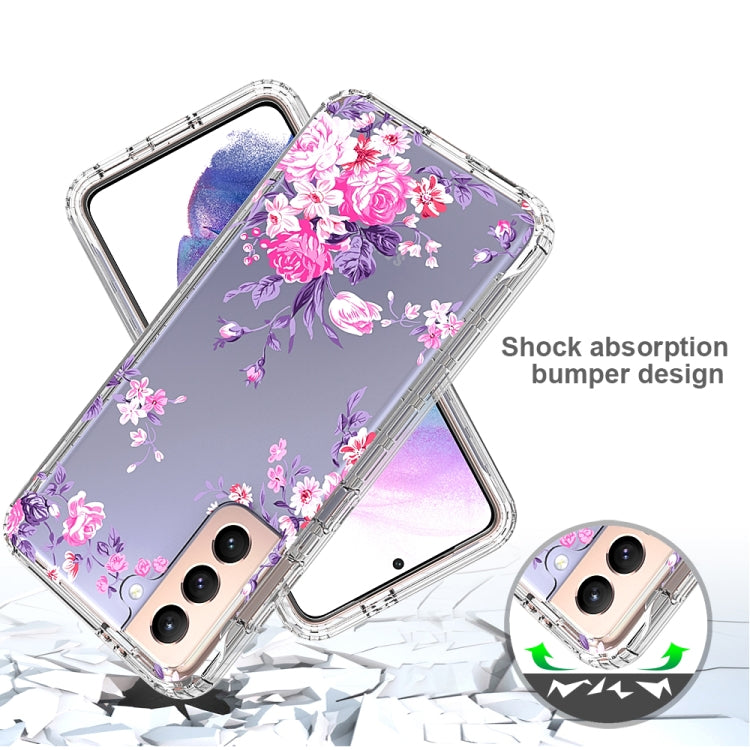For Samsung Galaxy S21 5G 2 in 1 High Transparent Painted Shockproof PC + TPU Protective Case