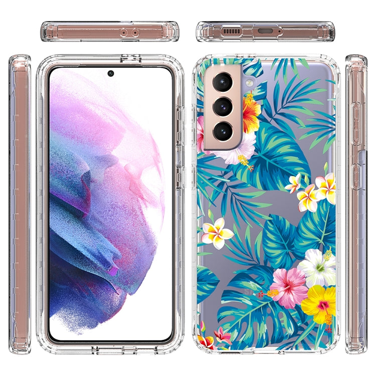 For Samsung Galaxy S21 5G 2 in 1 High Transparent Painted Shockproof PC + TPU Protective Case