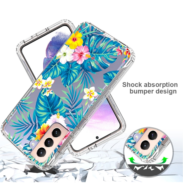 For Samsung Galaxy S21 5G 2 in 1 High Transparent Painted Shockproof PC + TPU Protective Case