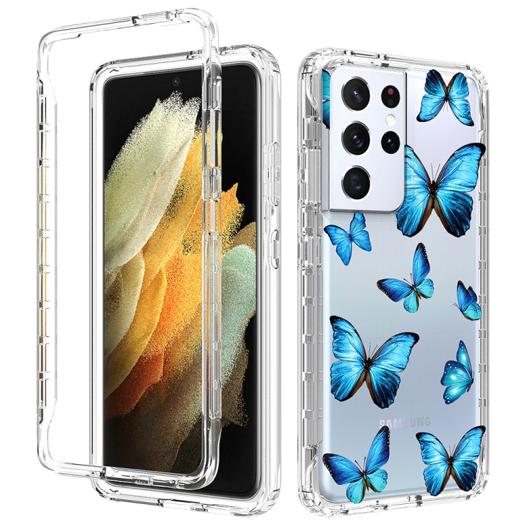 For Samsung Galaxy S21 Ultra 5G 2 in 1 High Transparent Painted Shockproof PC + TPU Protective Case