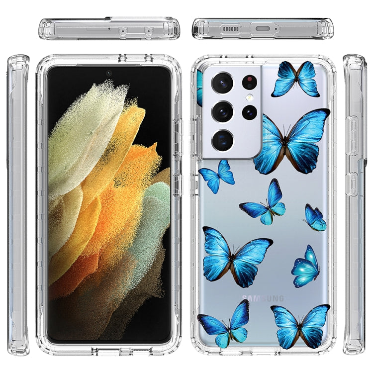 For Samsung Galaxy S21 Ultra 5G 2 in 1 High Transparent Painted Shockproof PC + TPU Protective Case