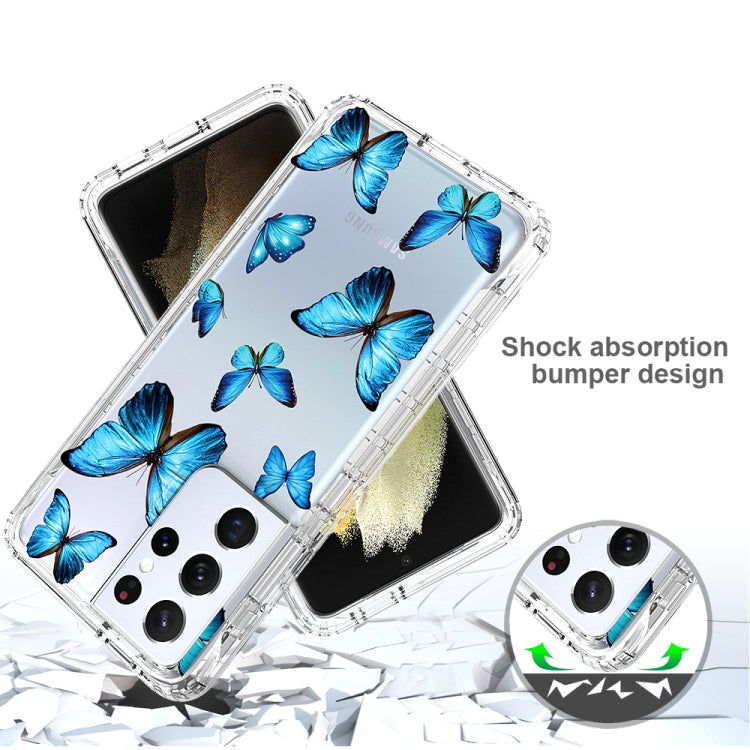 For Samsung Galaxy S21 Ultra 5G 2 in 1 High Transparent Painted Shockproof PC + TPU Protective Case