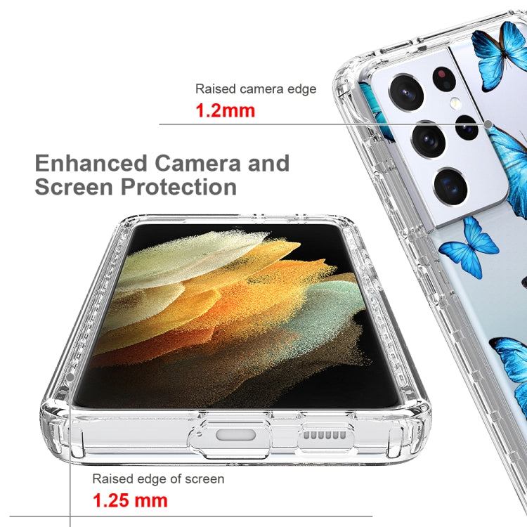 For Samsung Galaxy S21 Ultra 5G 2 in 1 High Transparent Painted Shockproof PC + TPU Protective Case