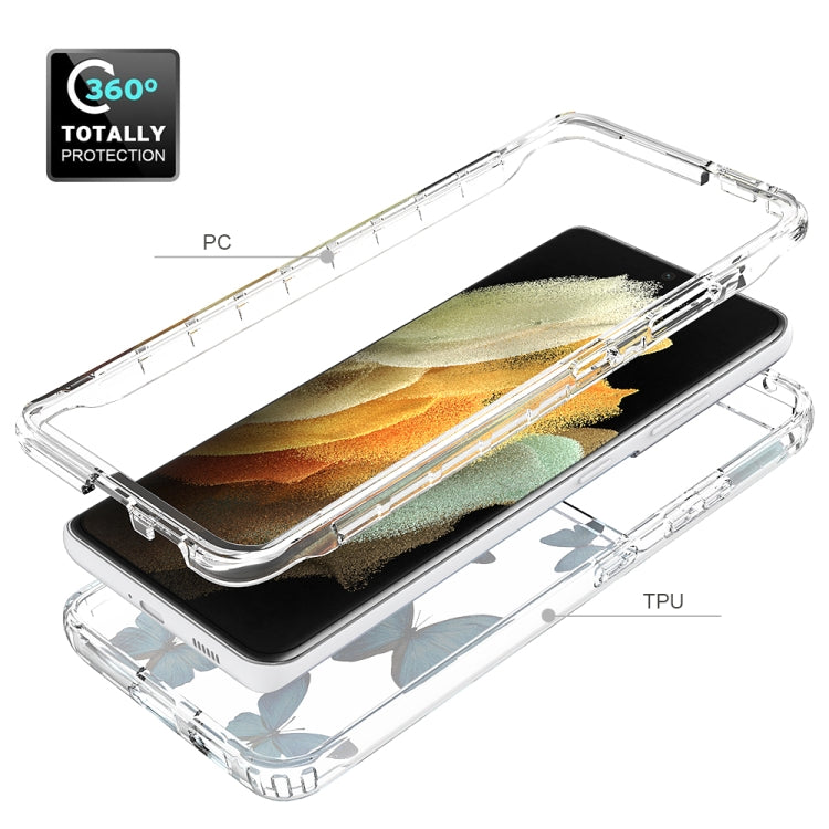 For Samsung Galaxy S21 Ultra 5G 2 in 1 High Transparent Painted Shockproof PC + TPU Protective Case