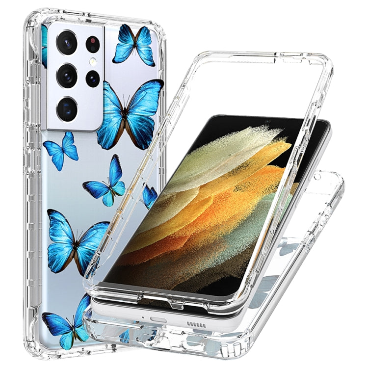 For Samsung Galaxy S21 Ultra 5G 2 in 1 High Transparent Painted Shockproof PC + TPU Protective Case