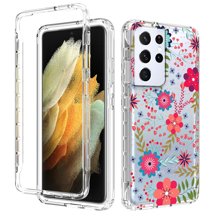 For Samsung Galaxy S21 Ultra 5G 2 in 1 High Transparent Painted Shockproof PC + TPU Protective Case